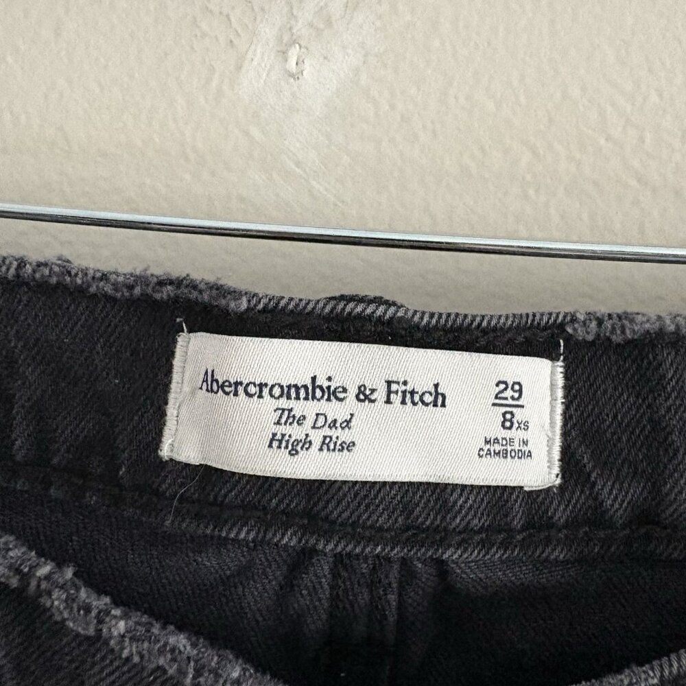 Abercrombie & Fitch Women 29/8XS Black Distressed The Dad High Rise Jeans NWT - Picture 10 of 16